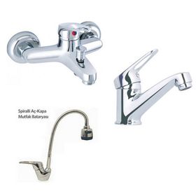 Arçe Mix Spiralli Evye + Sabit Lavabo Ve Banyo Bataryası