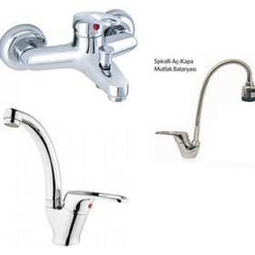 Arçe Mix Spiralli Evye+Kuğu Lavabo ve Banyo Bataryası