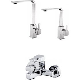 Arçe Siyah Mutfak Evye Banyo Lavabo Batarya Seti