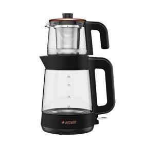 Arçelik 1900 W 2000 ml Çift Cam Siyah Çay Makinesi