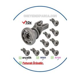 Arçelik 6030 EÇ Bulaşık Makinesi Ray Tekeri Üst Sepet Tekerleği Takımı