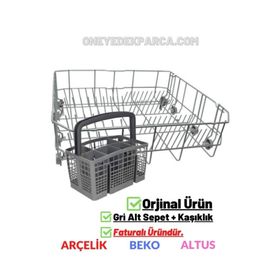 Arçelik 6263 HT Gri Bulaşık Makinesi Alt Sepet