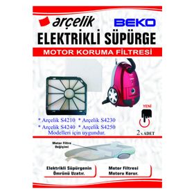 Arçelik S 4210 4230 4240 4250 Süpürge Motor Koruma Filtresi 22'li