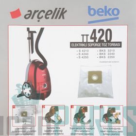 Arçelik S 4240 C Sentetik Kumaş 10 Adet Süpürge Torbası