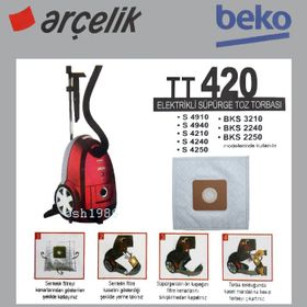 Arçelik S 4240 C Sentetik Kumaş 10 Adet Süpürge Torbası