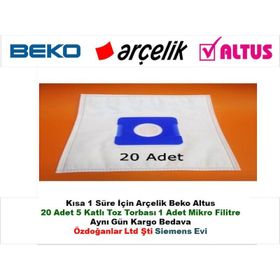 Arçelik S 4240-S 4250-S 6260 Süpürge Bez Toz Torbası