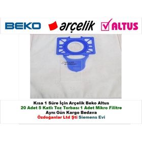 Arçelik S 6255 C Bez 25 Adet Süpürge Torbası