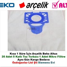 Arçelik S 6255 S6255C S6255P Orijinal 10 Adet Toz Torbası