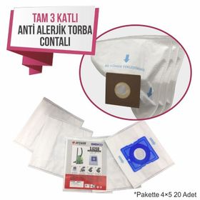 Arçelik S 6380 Y Süpürge 20 Adet Sentetik Toz Torbası