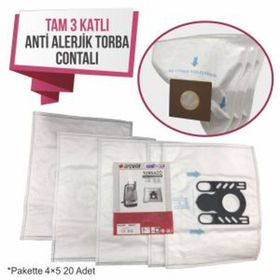 Arçelik S 6380 Y Süpürge 20 Adet Sentetik Toz Torbası