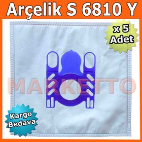 Arçelik S 6810 Y Kumaş Süpürge Toz Torbası 5li