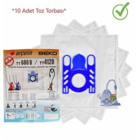 Arçelik S 6840 Bez 10 Adet Süpürge Torbası