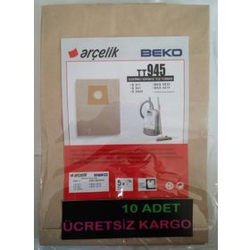 Arçelik S5911 S 5941 S6945 Kağıt Süpürge 10'lu Toz Torbası