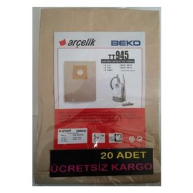 Arçelik S911 S 941 S6945 20 Adet Kağıt Süpürge Toz Torbası