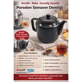 Arçelik SE 9035 I -SE 9036 Semaver Gri Porselen Demlik