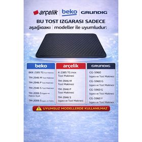 Arçelik TM-3946 M Tost Makinesi Plate Izgara Yüzeyi