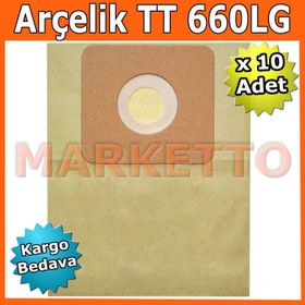 Arçelik TT 660LG Kağıt 10 Adet Toz Torbası + Hediyeli