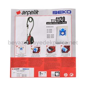 Arçelik TT4120 Elektirikli Süpürge Sentetik 5'li Toz Torbası
