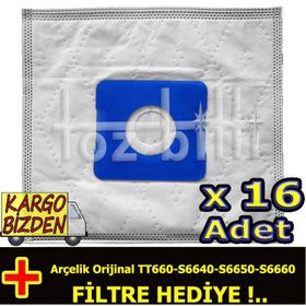 Arçelik TT660 - S6640 - S6650 - S6660 16 Adet Toz Torbası