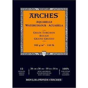 Arches Blok Defter Kalın Doku 300 g 26x36 cm 12 Yaprak Sulu Boya Kağıdı