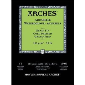 Arches Cold Press Natural White 185 gr A5 15 Sayfa Suluboya Defteri