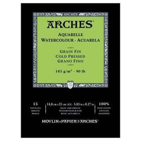 Arches Cold Press Natural White 185 gr A5 15 Sayfa Suluboya Defteri
