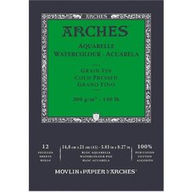 Arches Cold Press Natural White 300 gr A5 12 Sayfa Sulu Boya Defteri