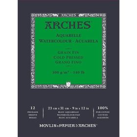 Arches Cold Pressed 300 gr 12 Yaprak 23x31 cm Sulu Boya Defteri
