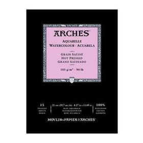 Arches Hot Press Natural White 185 gr A4 15 Sayfa Sulu Boya Defteri