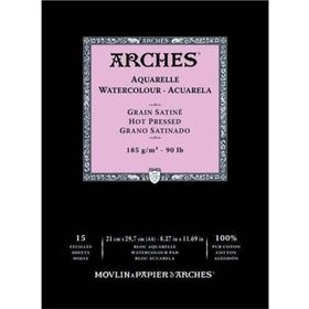 Arches Hot Press Natural White 185 gr A4 15 Sayfa Sulu Boya Defteri