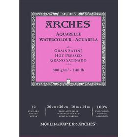 Arches Hot Pressed 300 gr 12 Yaprak 26x36 cm Sulu Boya Defteri