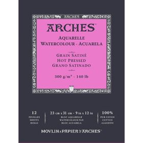 Arches Hot Pressed 300 gr 12 Yaprak Sulu Boya Blok Defter