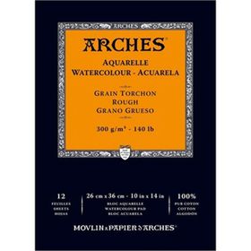 Arches Kalın Doku 300 gr 26x36 cm 12 Yaprak Sulu Boya Defteri