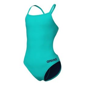 Arena 004765870 Mavi Girl's Team Swimsuit Challenge Solid Kız Çocuk Mayo