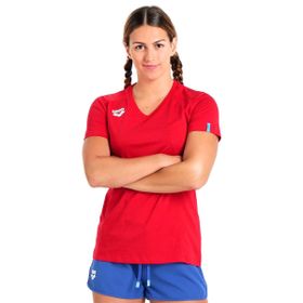 Arena 004892400 Team Panel Kırmızı Günlük Stil Kadın T-shirt