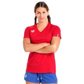 Arena 004892400 Team Panel Kırmızı Günlük Stil Kadın T-shirt