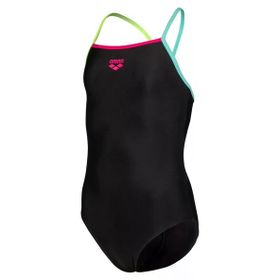 Arena 005919569 Siyah Swimsuit Light Drop Solid Çocuk Yüzücü Mayosu