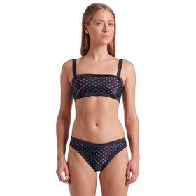 Arena 007078515 Rainbow Monogram Siyah Kadın Yüzücü Bikini