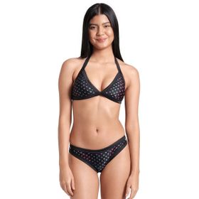 Arena 007079515 Rainbow Monogram Siyah Kadın Yüzücü Bikini