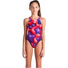 Arena 008169950 Mor Star Shaped Swimsuit Swim Tech L Çocuk Yüzücü Mayosu