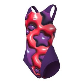 Arena 008169950 Mor Star Shaped Swimsuit Swim Tech L Çocuk Yüzücü Mayosu