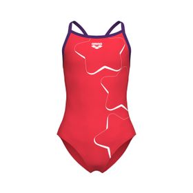 Arena 008369909 Kırmızı Star Graphic Swimsuit Light Çocuk Yüzücü Mayo