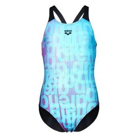 Arena 009007509 - Mavi Girl's Multi Colours Swimsuit V Back Kız Çocuk Yüzücü Mayo