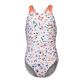 Arena 009089750 Beyaz Confetti Swimsuit Swim Pro Back Çocuk Yüzücü Mayosu