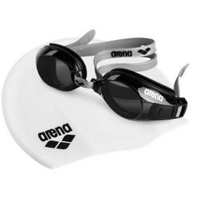 Arena 9242255 Pool Set Unisex Gri Yüzücü Bone ve Gözlük Seti