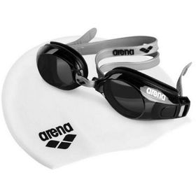 Arena 9242255 Pool Set Unisex Gri Yüzücü Bone ve Gözlük Seti
