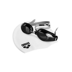 Arena 9242255 Pool Set Unisex Gri Yüzücü Bone ve Gözlük Seti