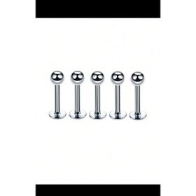 Ares Collection 5 Adet Cerrahi Çelik Labret Kulak Dudak Burun Uyumlu Piercing Set