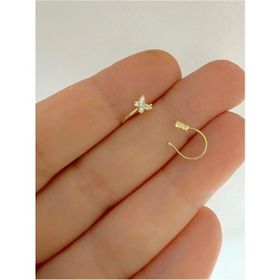 Ares Collection Altın Renk 925 Ayar Gümüş Kelebek Şeklinde Deliksiz Sıkıştırma Halka Hızma