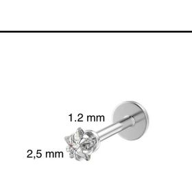 Ares Collection Cerrahi Çelik Minimal Zirkon Taşlı Yıldız Labret Piercing